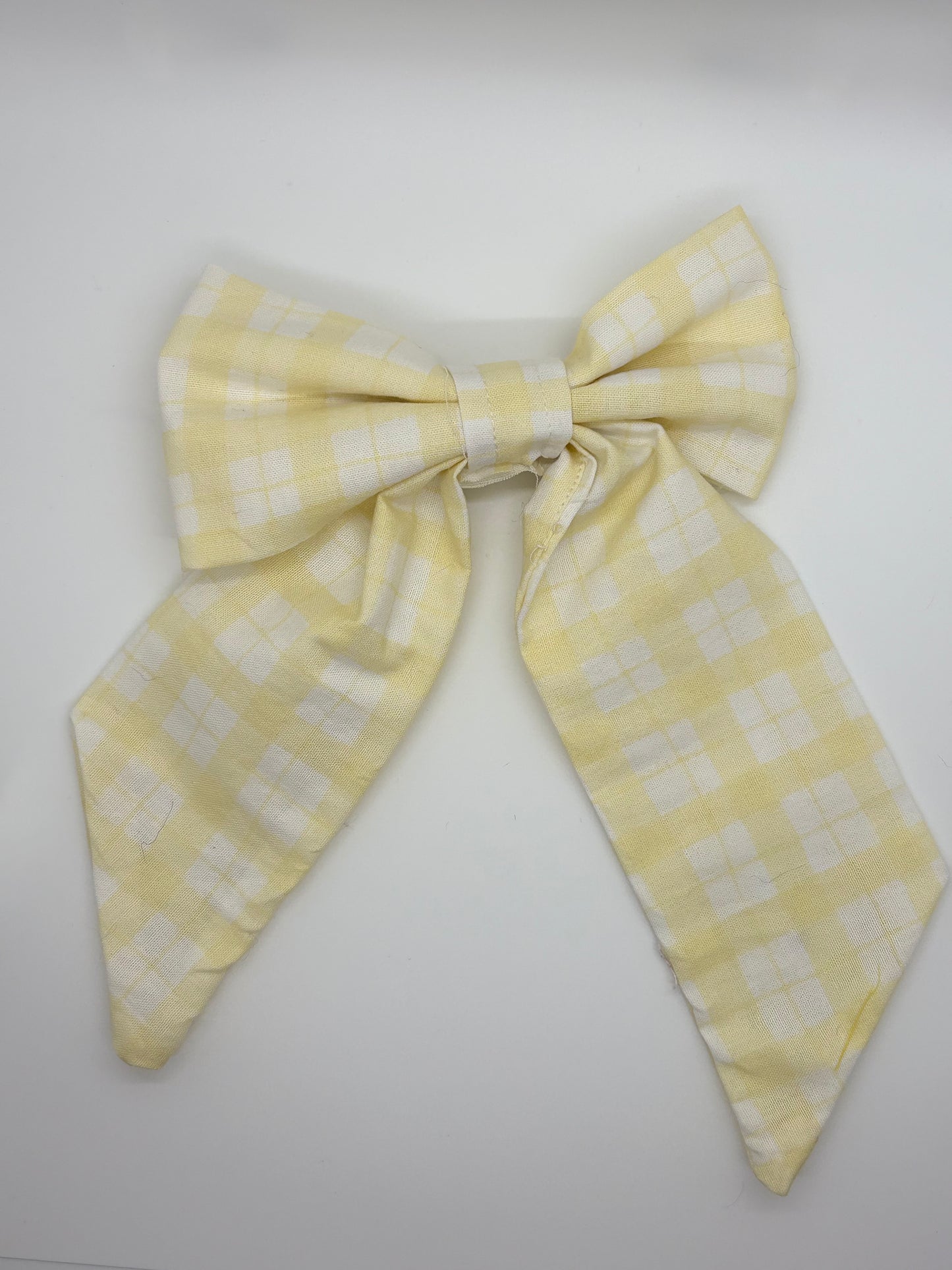 Yellow plaid sailor bow