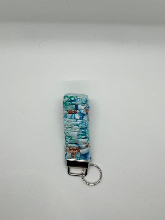Ocean voyage, key fob scrunchie