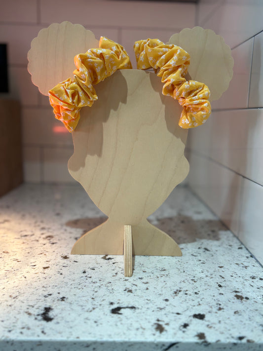 Yellow Floral mini scrunchie