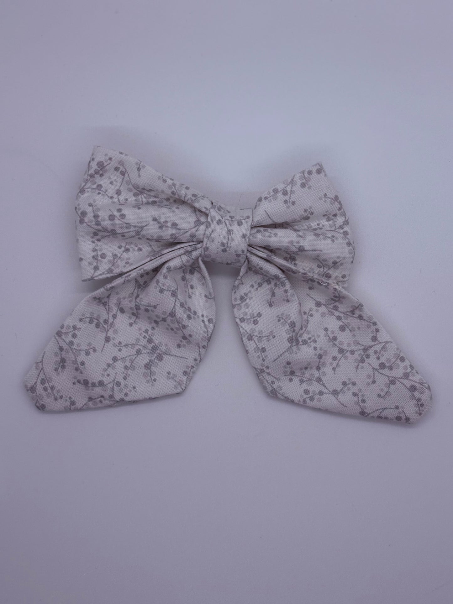gray flowers mini sailor bow