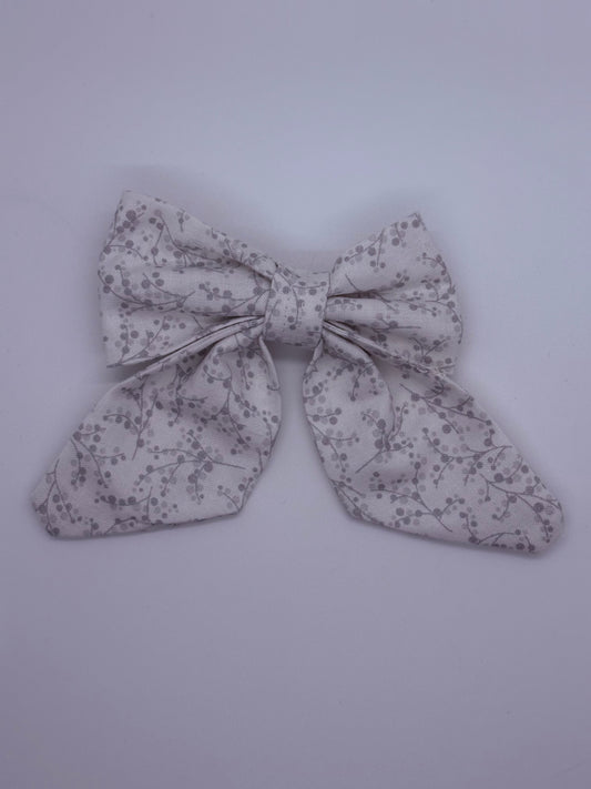 gray flowers mini sailor bow