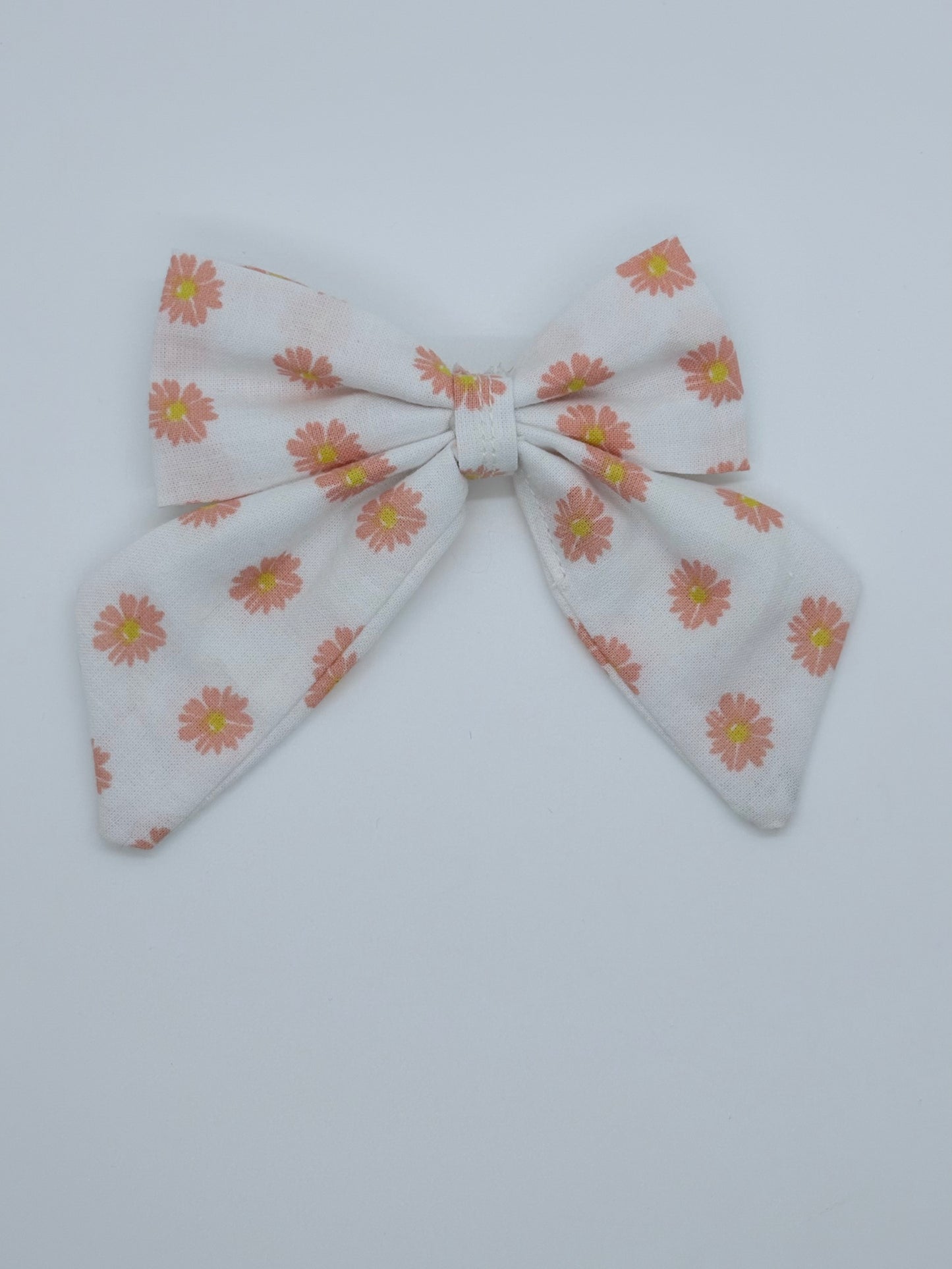 Pink flowers mini sailor bow