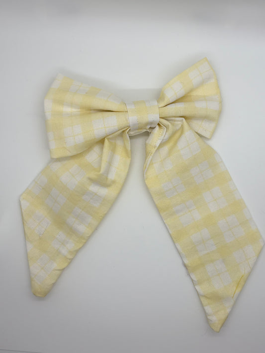 Yellow plaid sailor bow