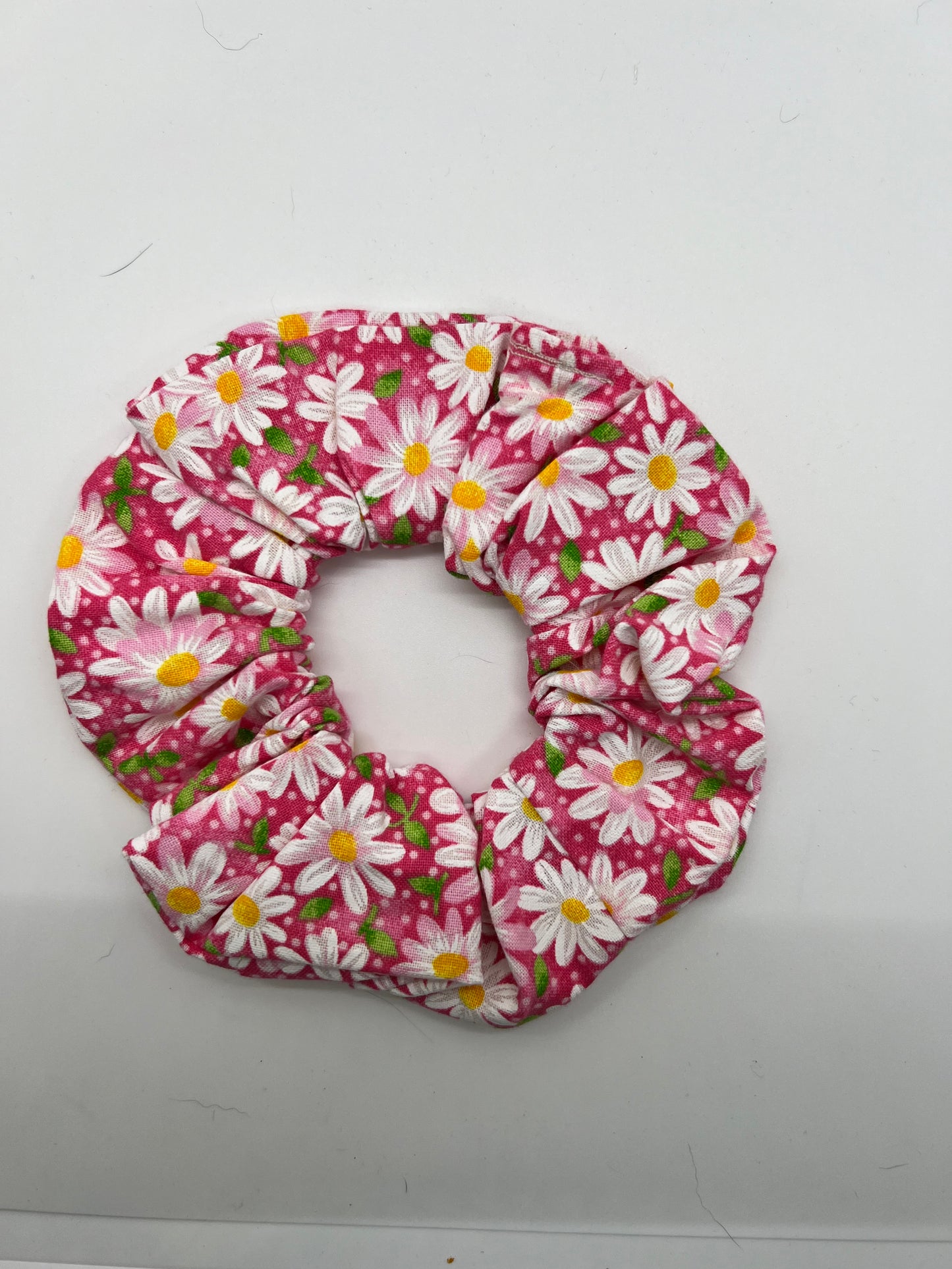 Pink Daisies Mini Scrunchie