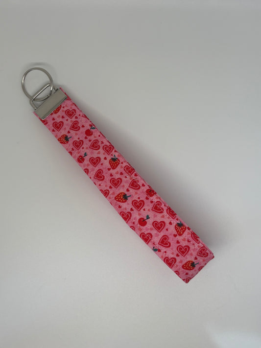 Strawberry Love Heart Key Fob