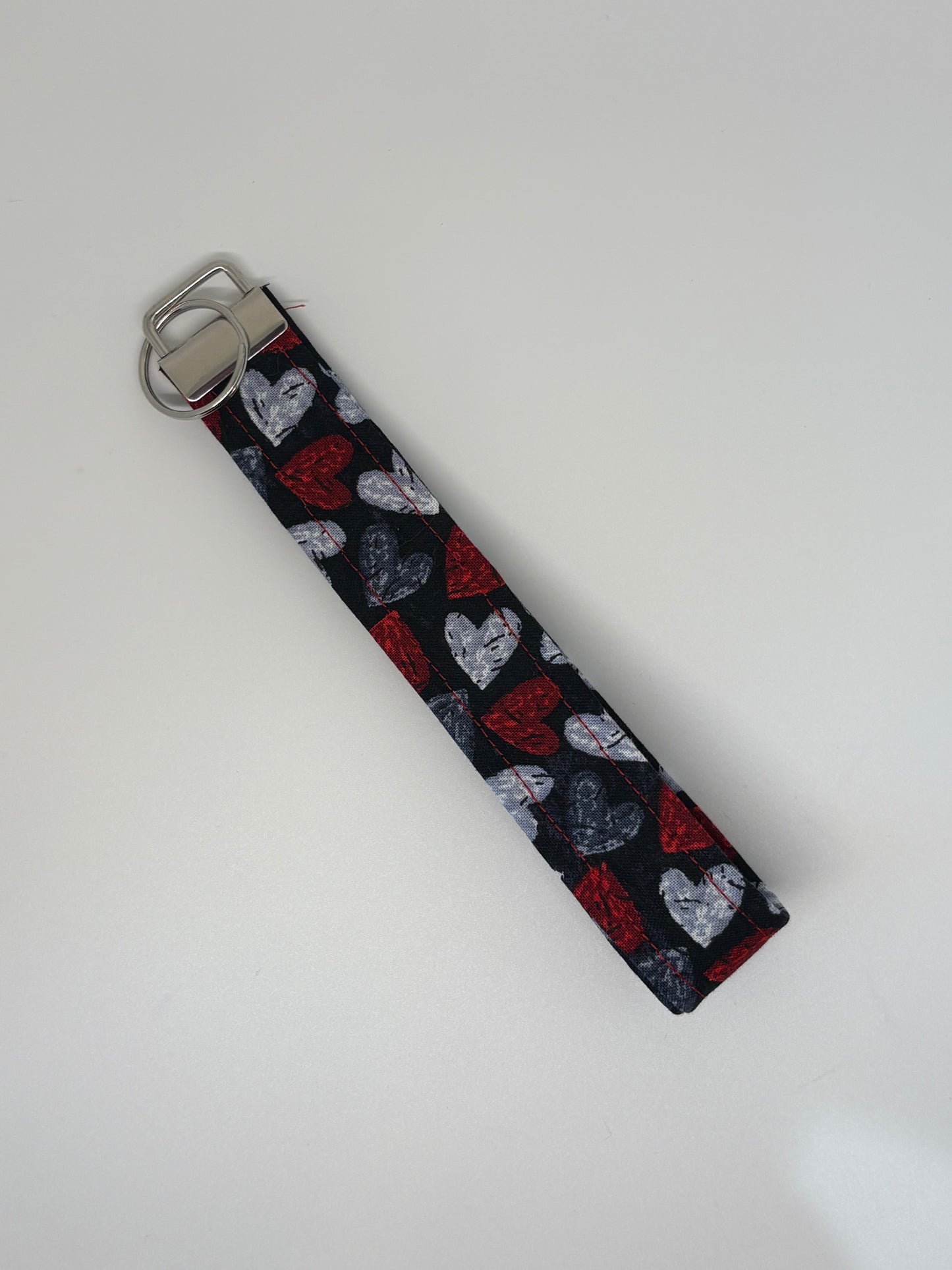 Black & White Hearts Key Fob